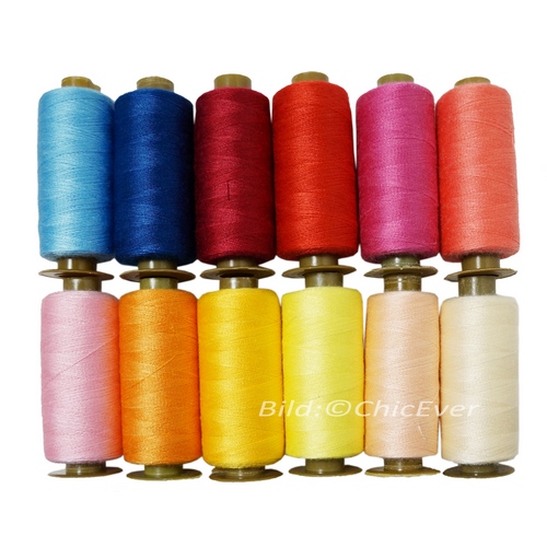 12 Nähgarne je ca.450m Set Nähfaden Garn Faden Polyester Nähmaschinen mehrfabig bunt 8724b - zum Schließen ins Bild klicken